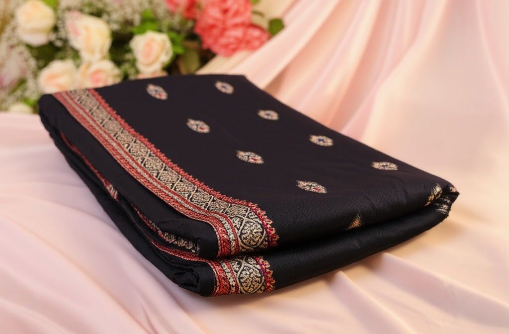 Black Shawl - Red Border