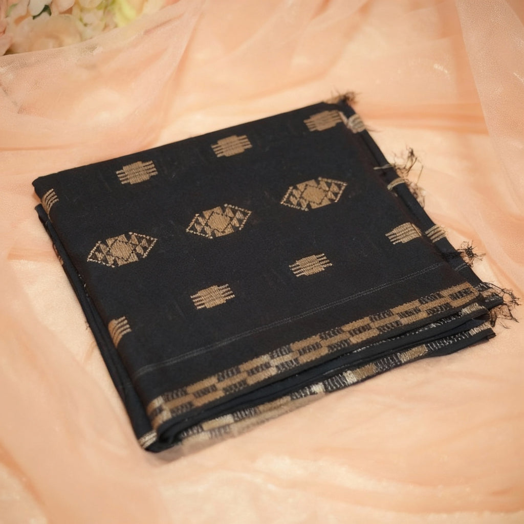 Black Shawl - Golden Border