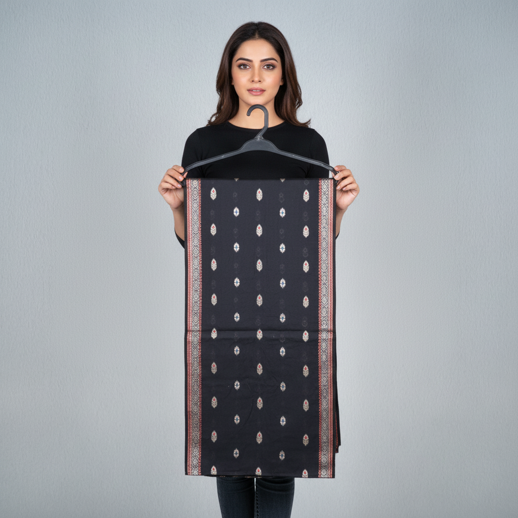 Black Shawl - Red Border